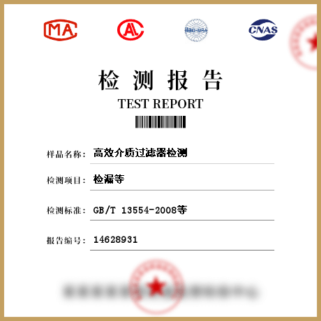 高效介質過濾器檢測