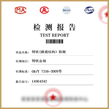 鑄鐵(微觀結構）檢測